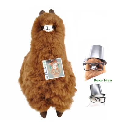 Arcovi Alpaka Kuscheltier – Handgemacht aus 100 % Baby Alpaka Echthaar