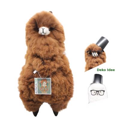 Arcovi Alpaka Kuscheltier „Flocke“ – 100 % Baby Alpaka Echthaar