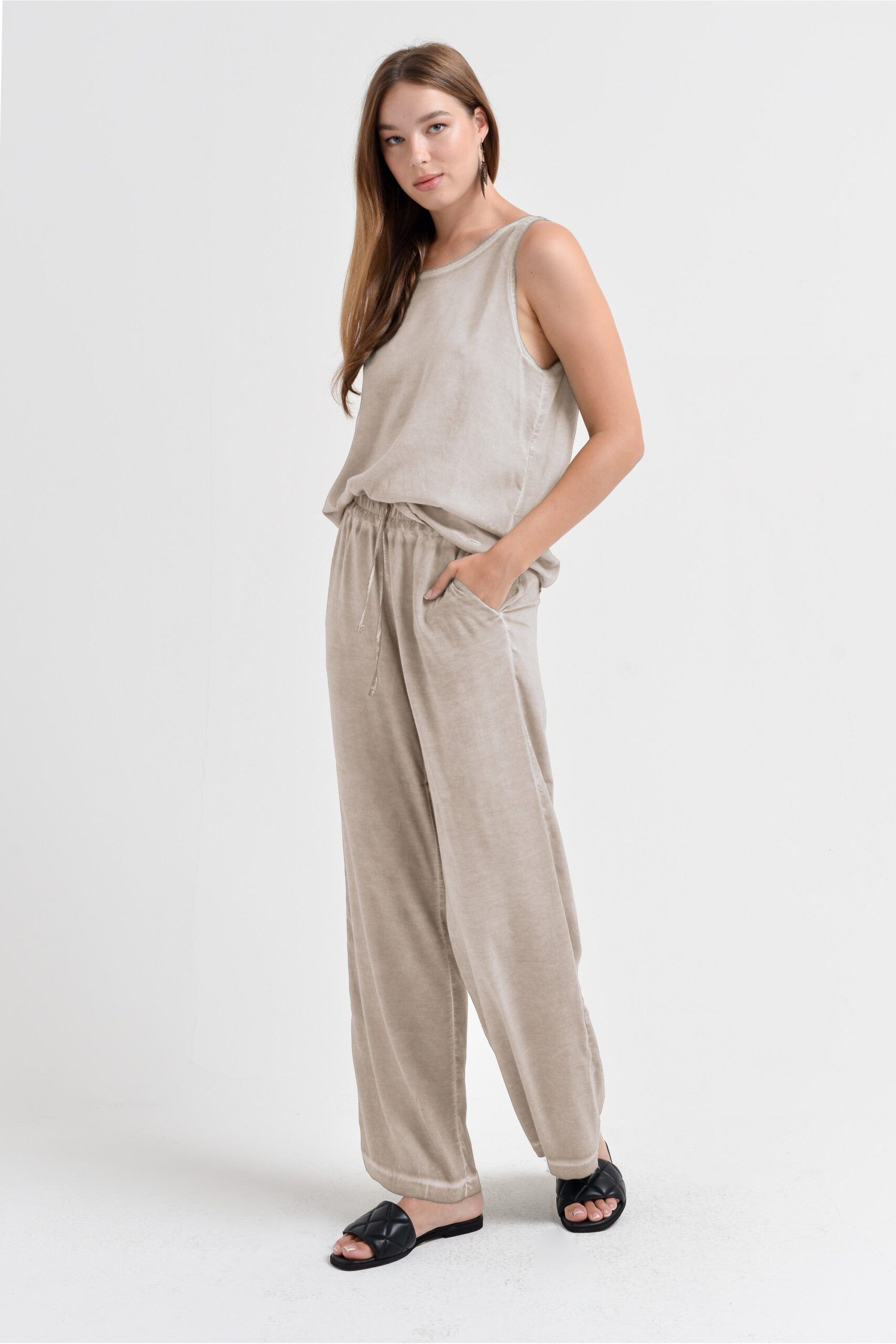 Arcovi Viskosehose „Canapa“ – Weite Billow Slacks in natürlichem Ton - Image 5