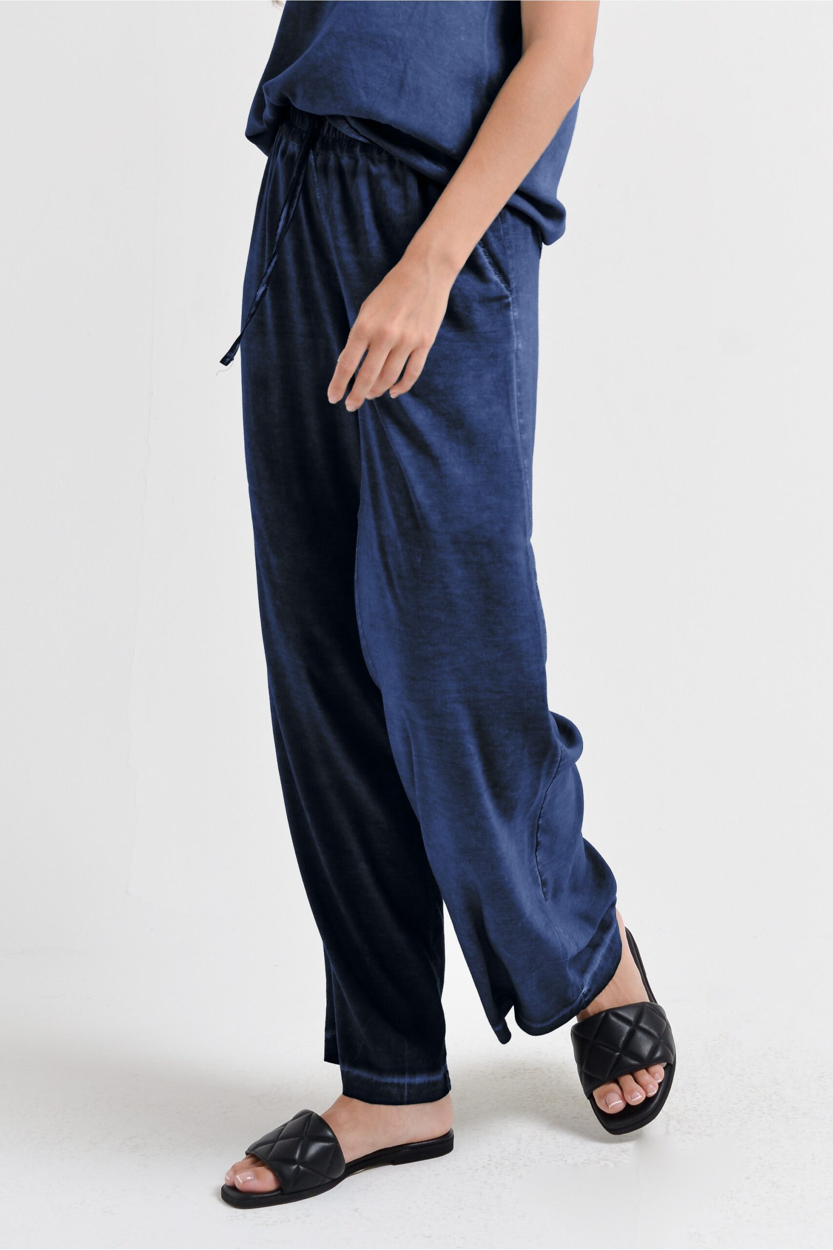 Arcovi Viskosehose „Nautico“ – Weite Billow Slacks in maritime Blau - Image 2