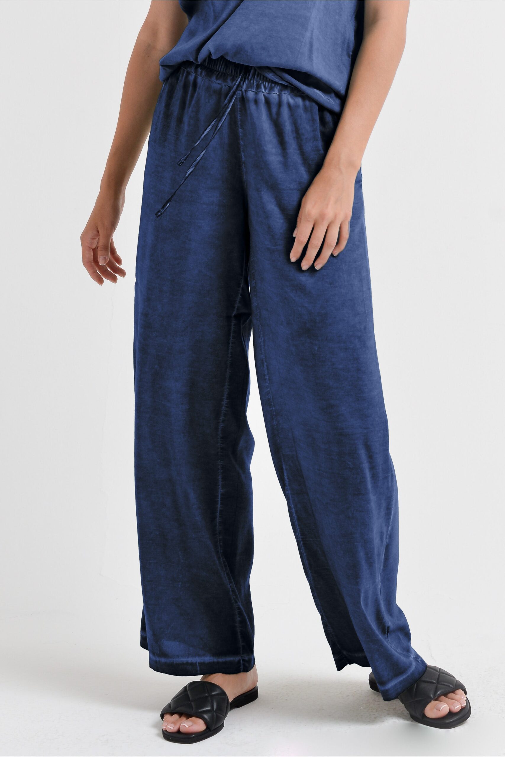 Arcovi Viskosehose „Nautico“ – Weite Billow Slacks in maritime Blau - Image 4