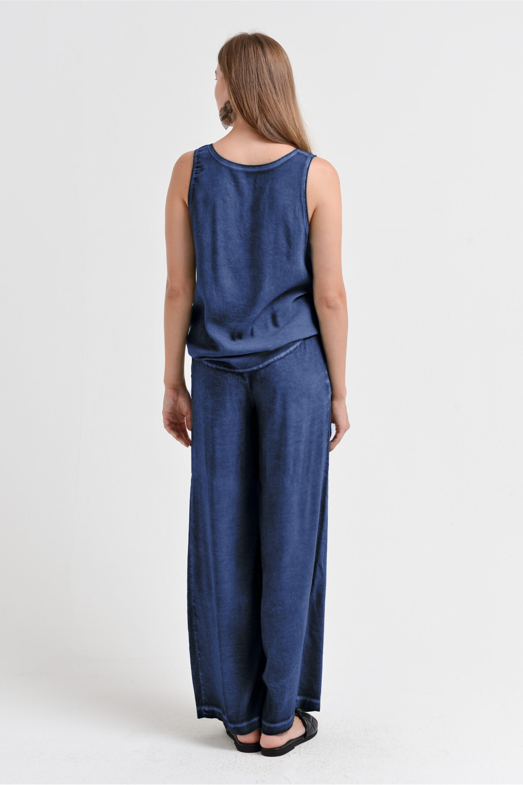 Arcovi Viskosehose „Nautico“ – Weite Billow Slacks in maritime Blau - Image 3