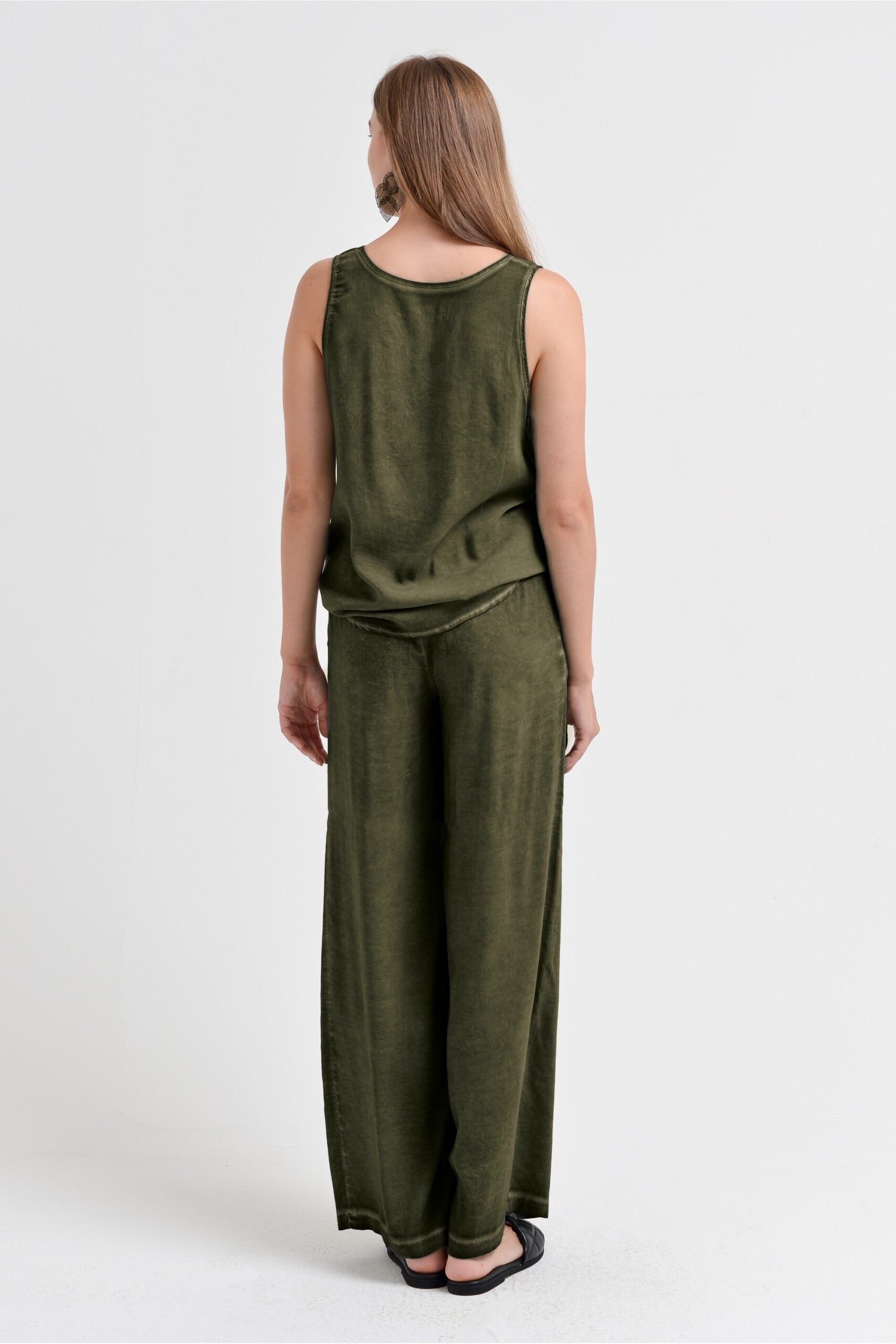 Arcovi Viskosehose „Willow“ – Weite Billow Slacks in sanftem Grün - Image 3