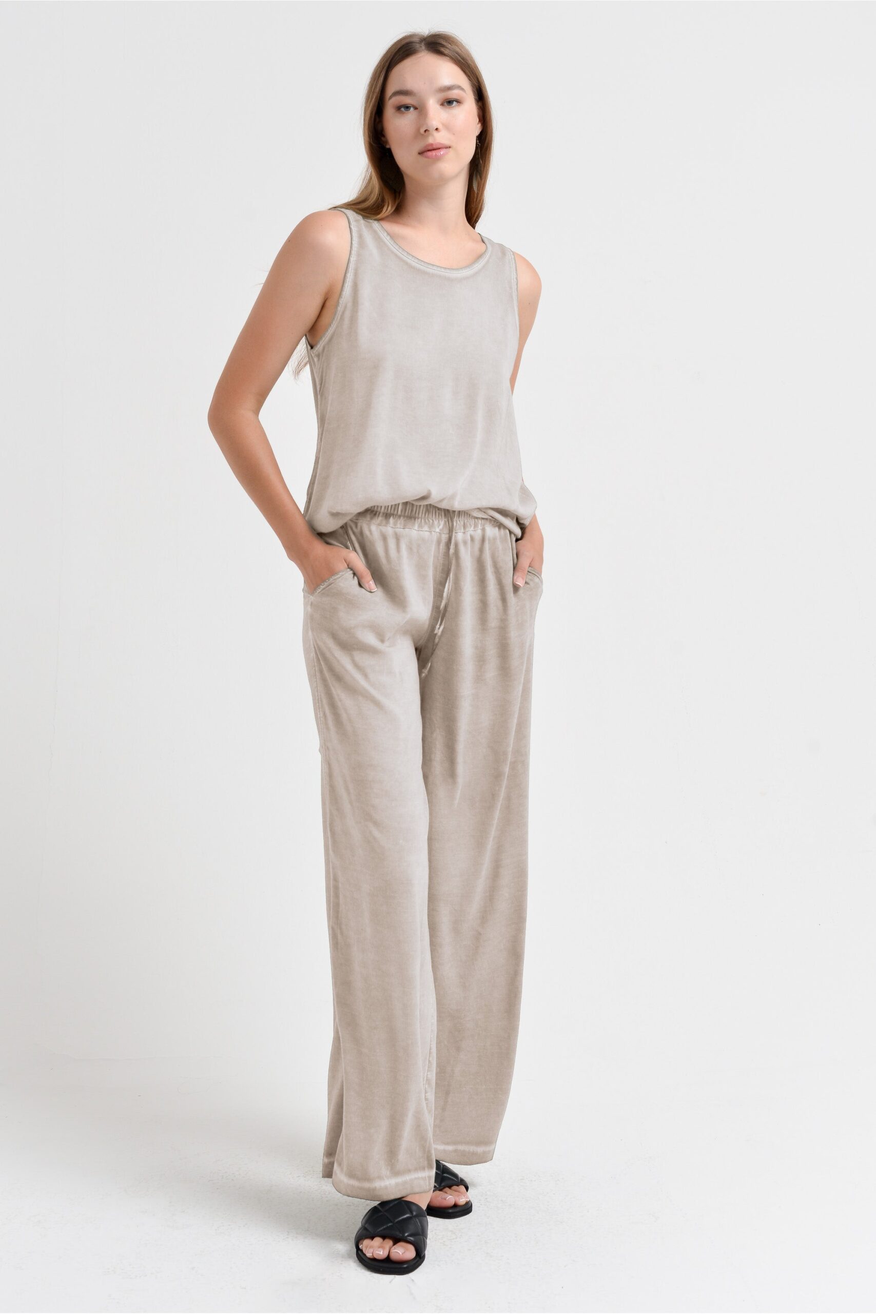 Arcovi Viskosehose „Canapa“ – Weite Billow Slacks in natürlichem Ton - Image 6