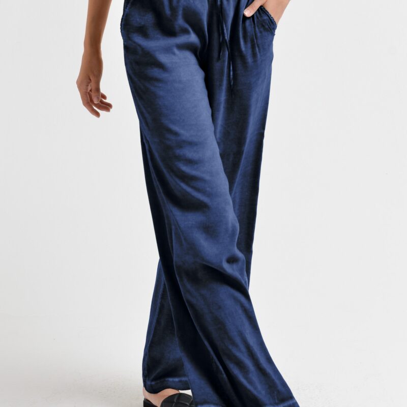Arcovi Viskosehose „Nautico“ – Weite Billow Slacks in maritime Blau